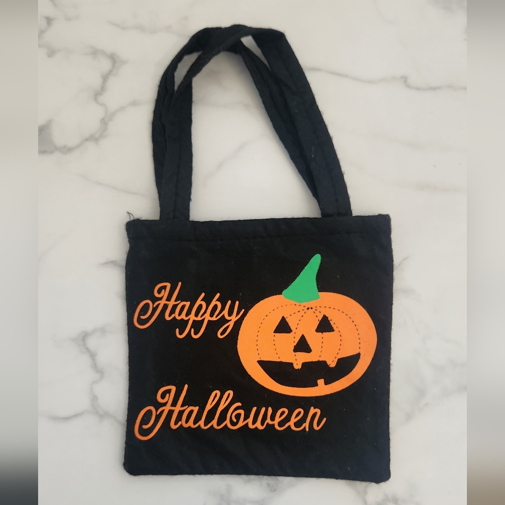 Halloween Pumpkin Black Tote Bag - Picture 2 of 9